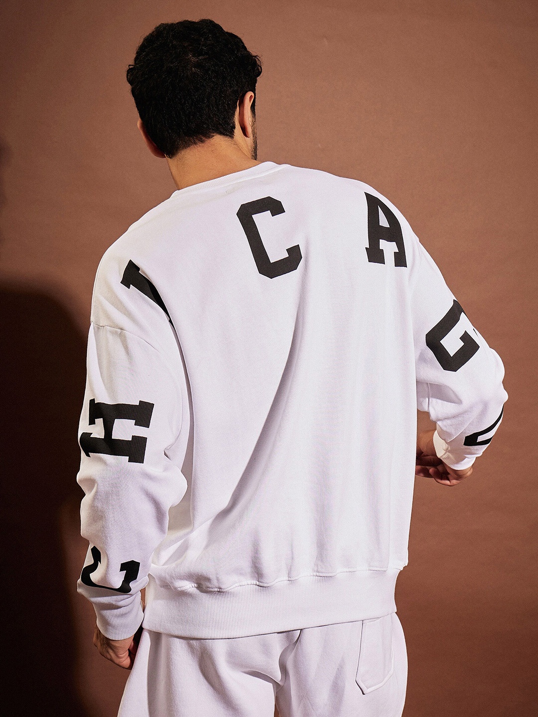 

MASCLN SASSAFRAS White Typography Printed Pure Cotton Sweatshirt