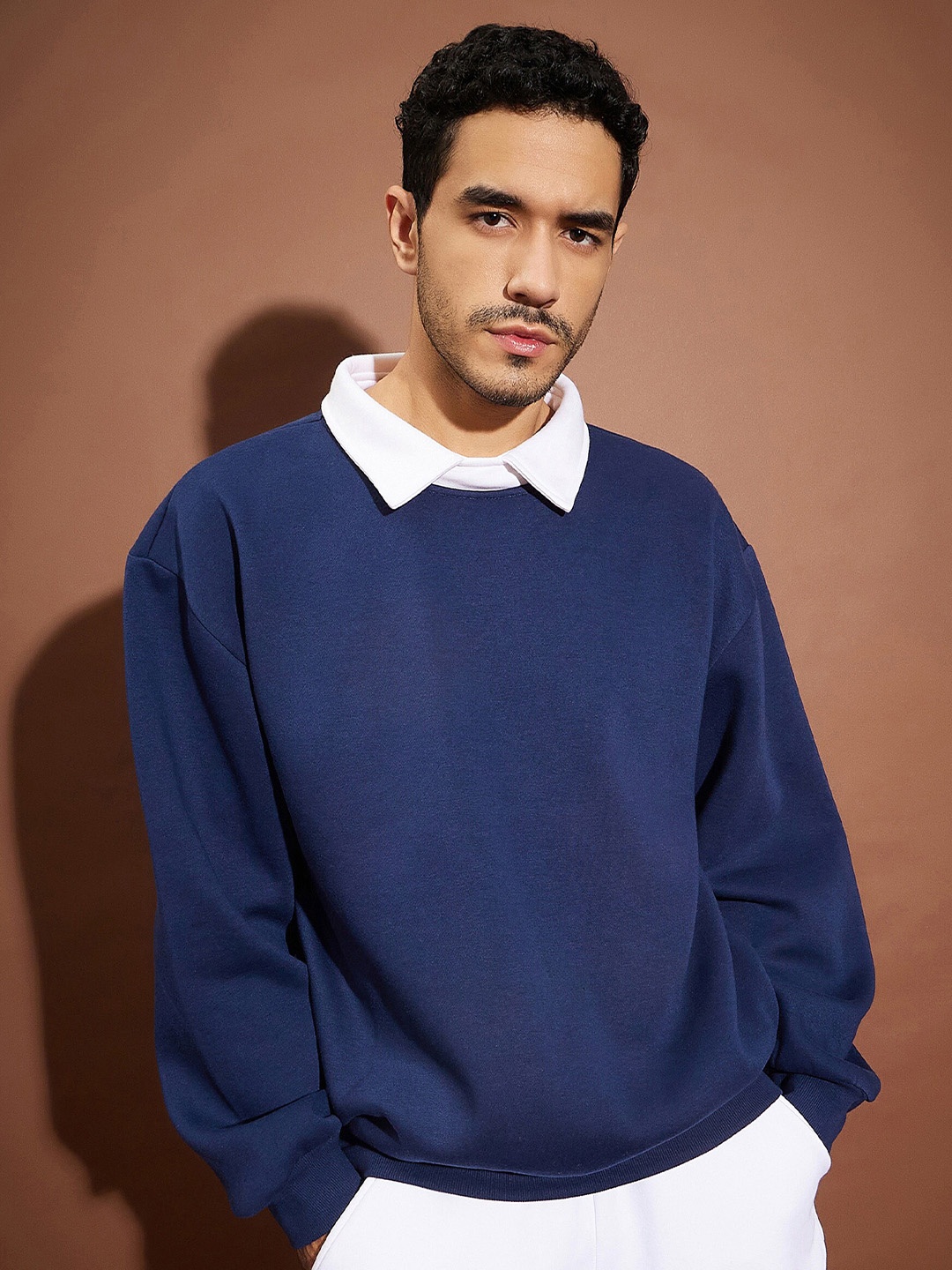 

MASCLN SASSAFRAS Navy Blue Round Neck Sweatshirt