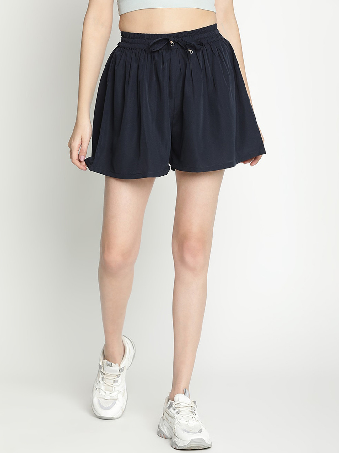 

DRAAX Fashions Women Mid-Rise Shorts, Navy blue