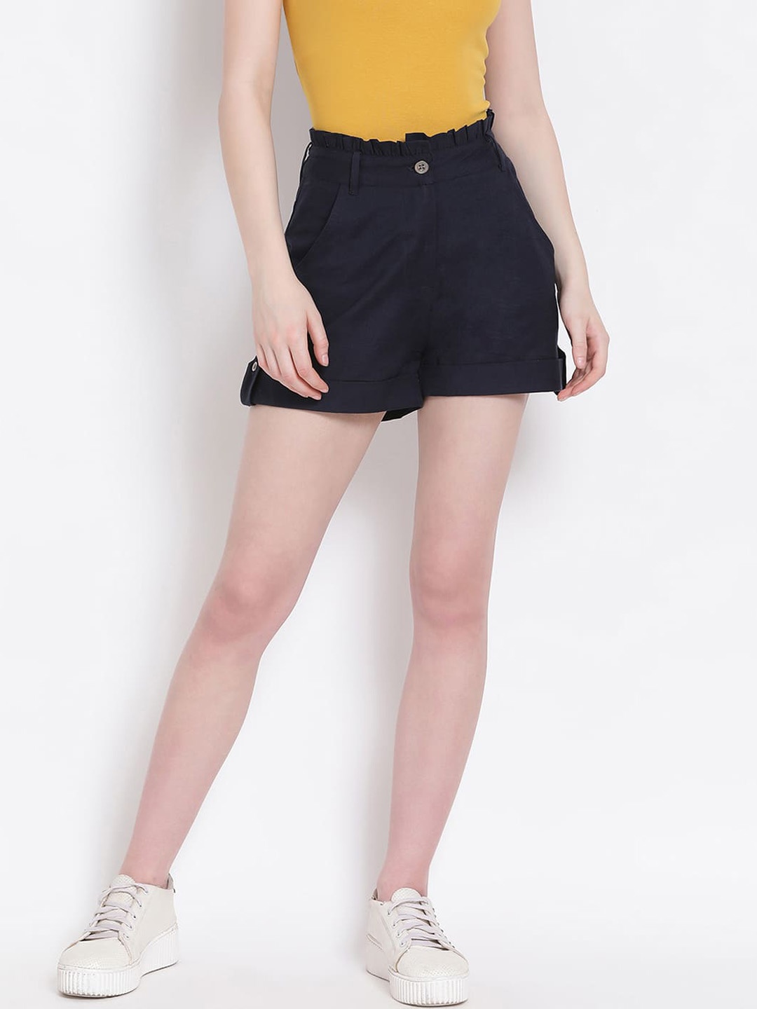 

DRAAX Fashions Women Mid-Rise Shorts, Navy blue