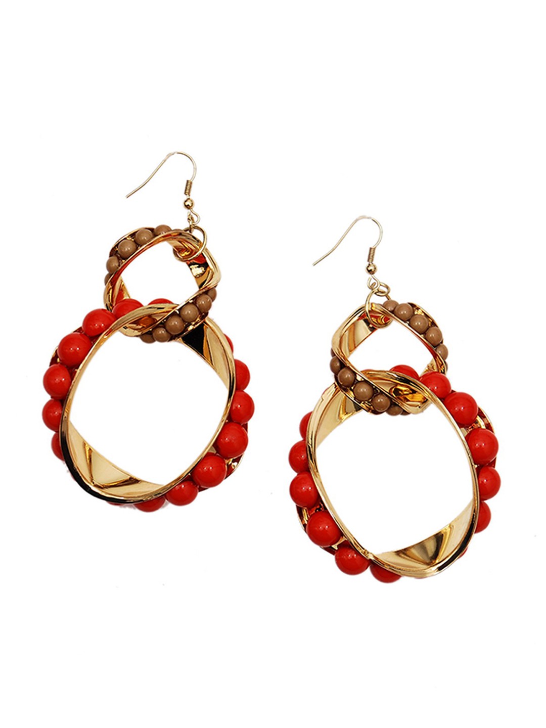 

Rhea Contemporary Drop Earrings, Red