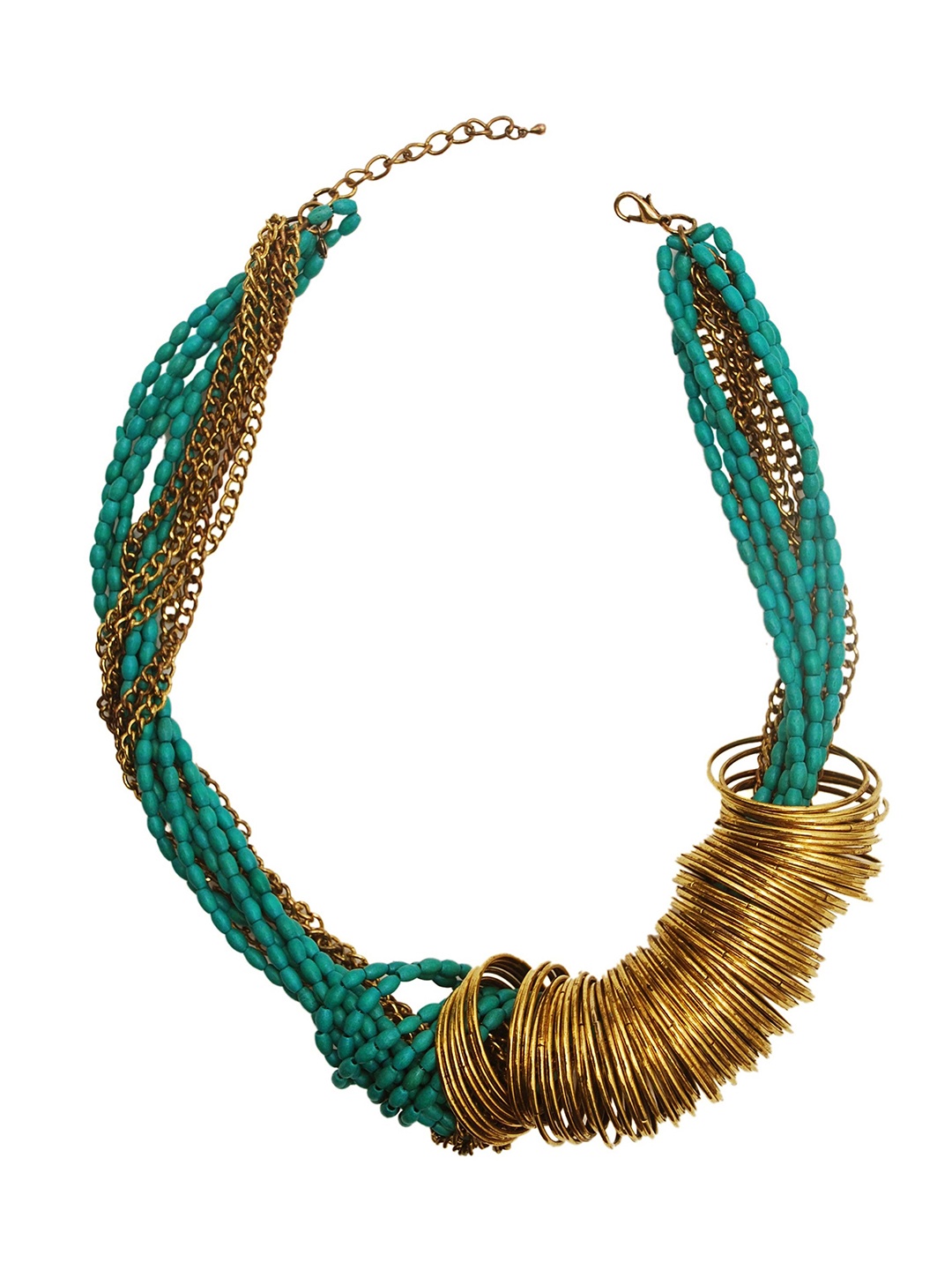 

Rhea Resin Beads Gold Ring Necklace