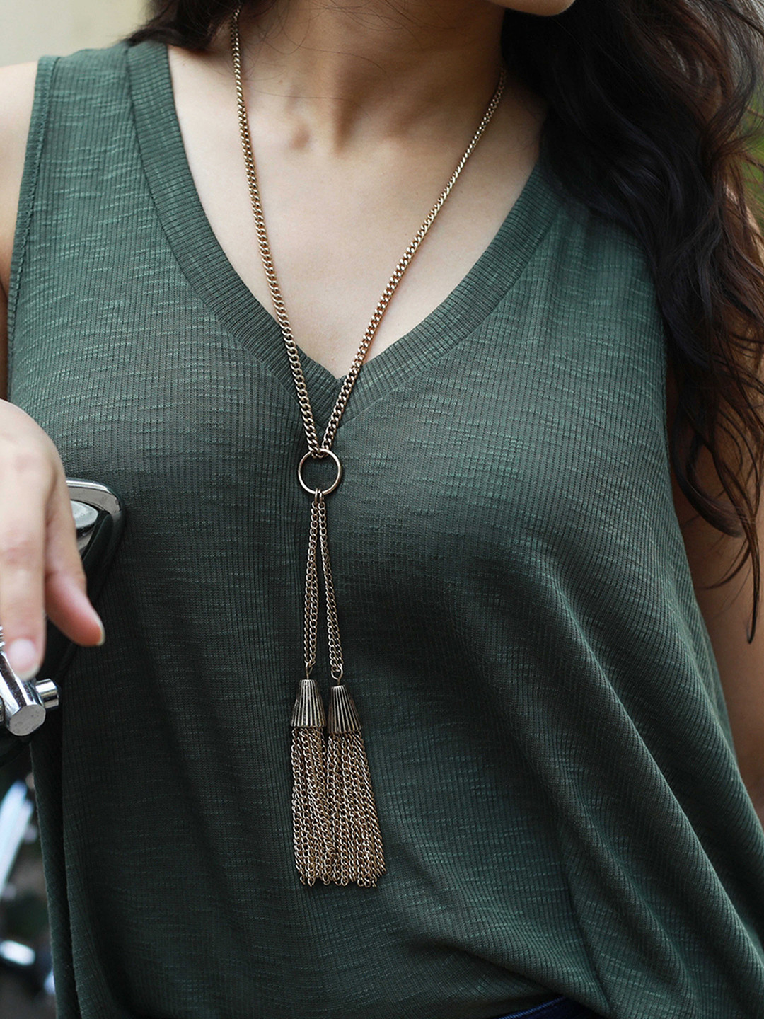 

Rhea Minimal Tasselled Necklace, Gold