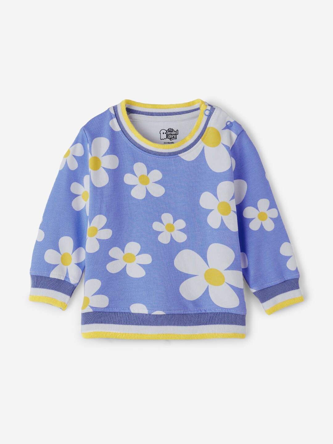 

The Souled Store Girls Graphic Printed Cotton Pullover, Blue