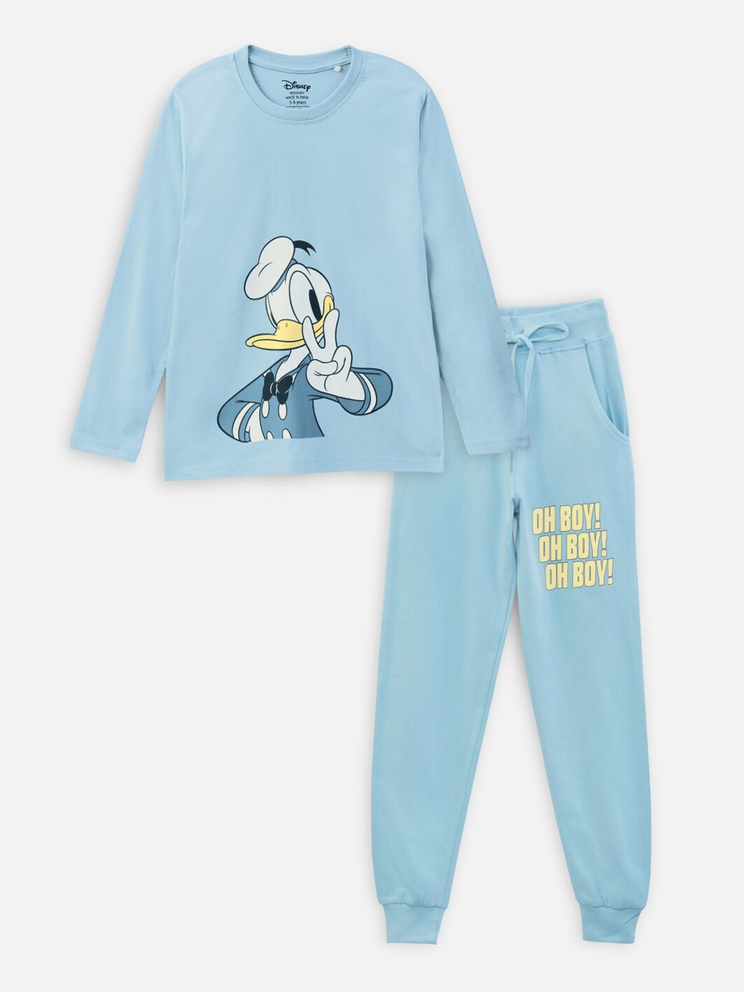 

Nap Chief Kids Pure Cotton Disney Donald Duck Printed Tshirt & Pajama Set, Blue