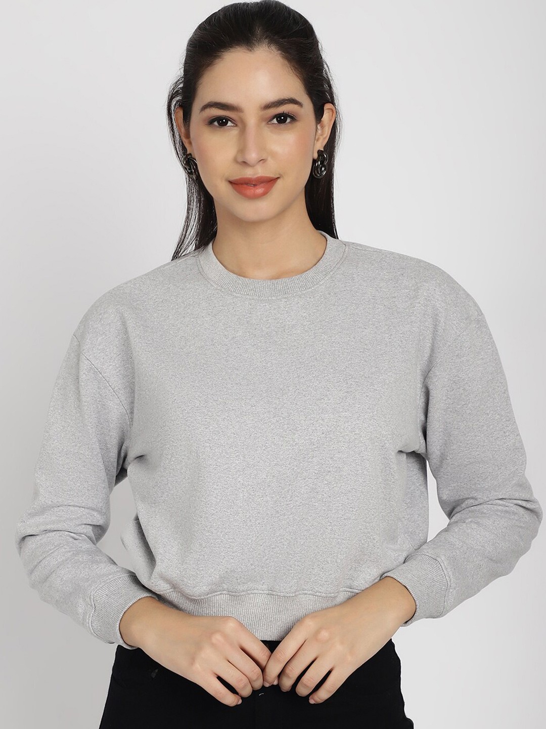 

Rute Ribbed Cotton Sweatshirt, Grey