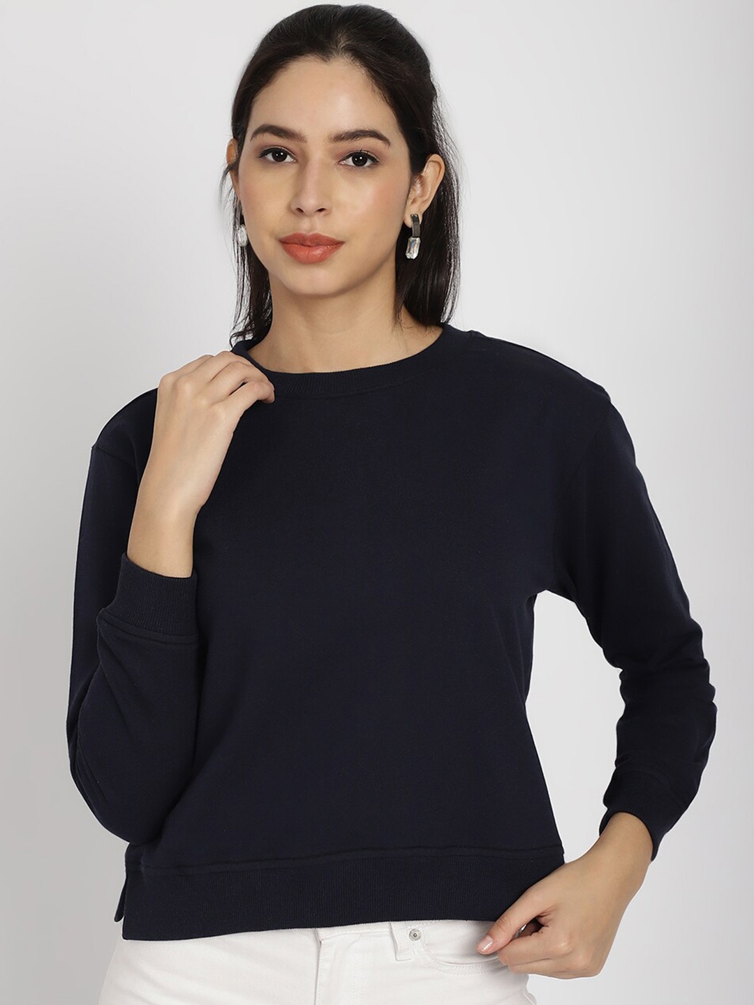 

Rute Ribbed Cotton Sweatshirt, Black
