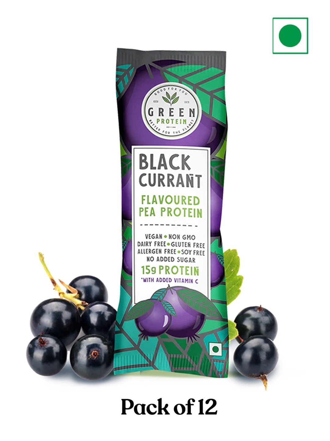 

GREEN PROTEIN Pea Protein Sachet - Black Current - 15g