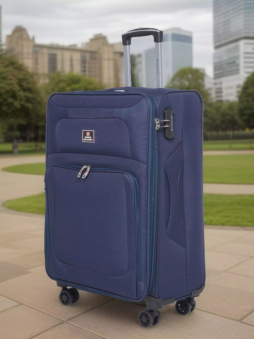 

SWISS MILITARY Soft-Sided Large Trolley Suitcase 148 L, Navy blue