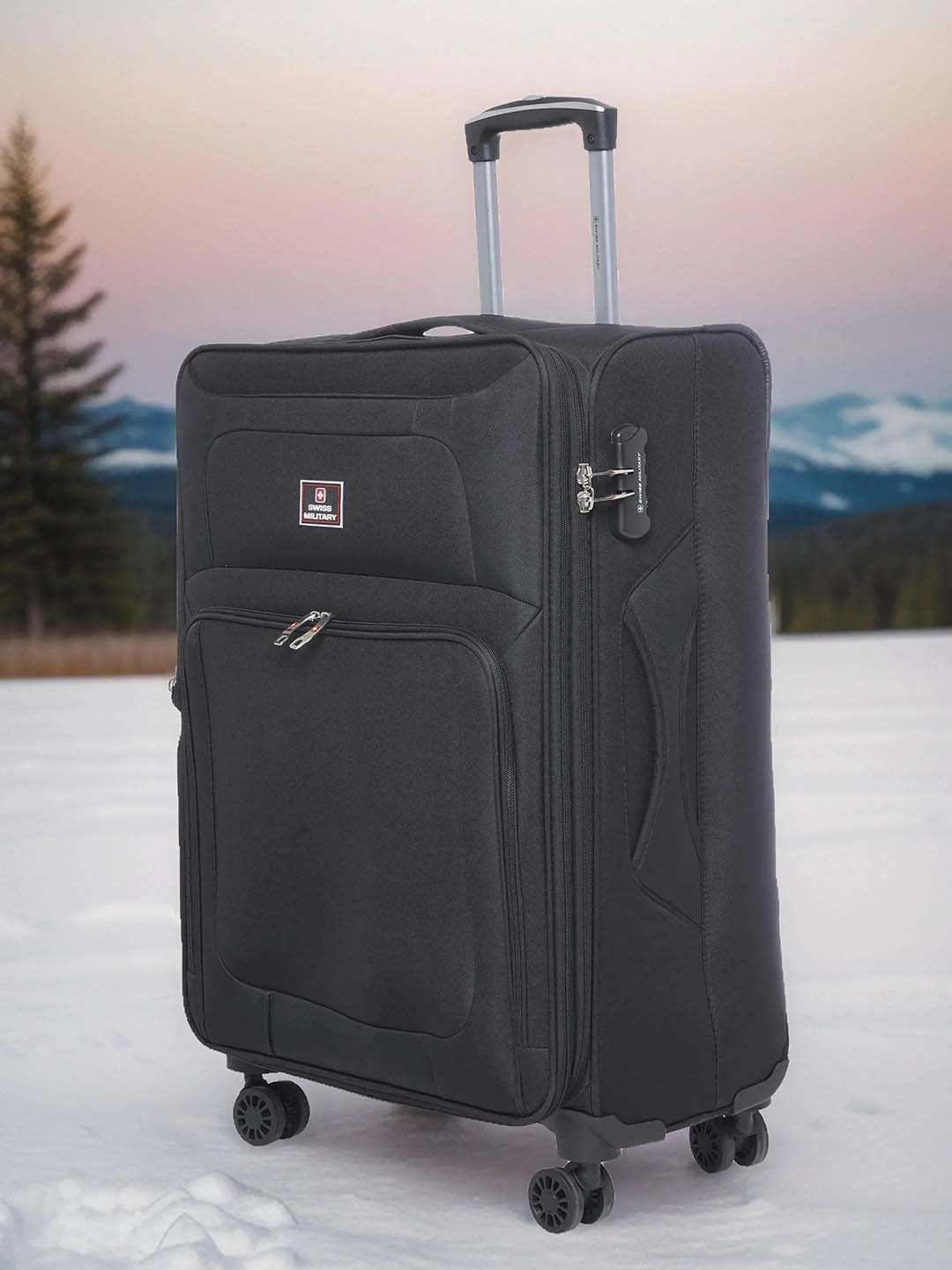 

SWISS MILITARY Titanium Large Soft Sided Trolley Bag, Black