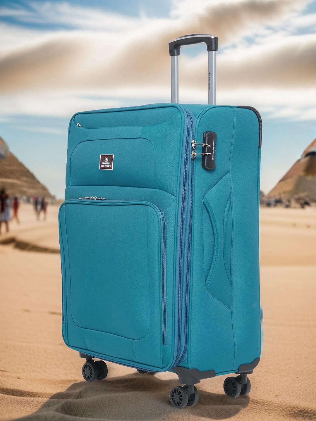 

SWISS MILITARY Titanium Soft-Sided Large Trolley Bag, Teal