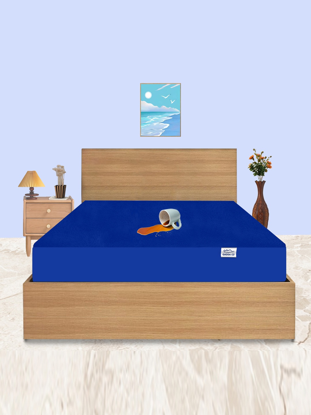 

GADDA CO Royal Blue Queen Bed 100% Waterproof Premium Polycotton Mattress Protector