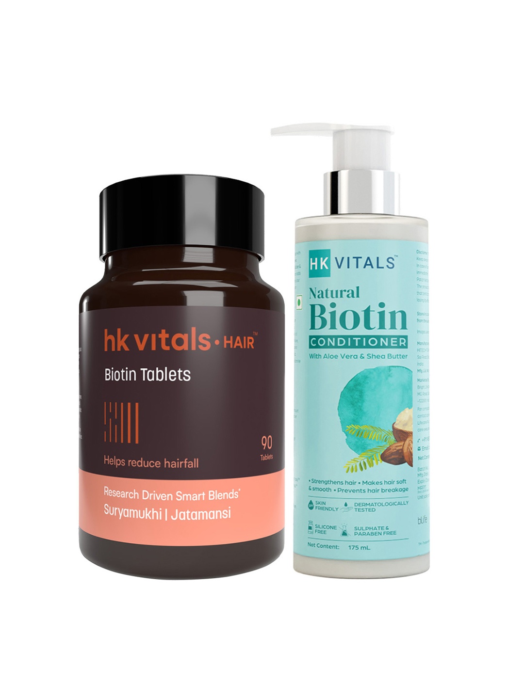 

HK VITALS 2-Pcs Biotin Tablets - 90 Tablets & Biotin Conditioner - 175ml, White