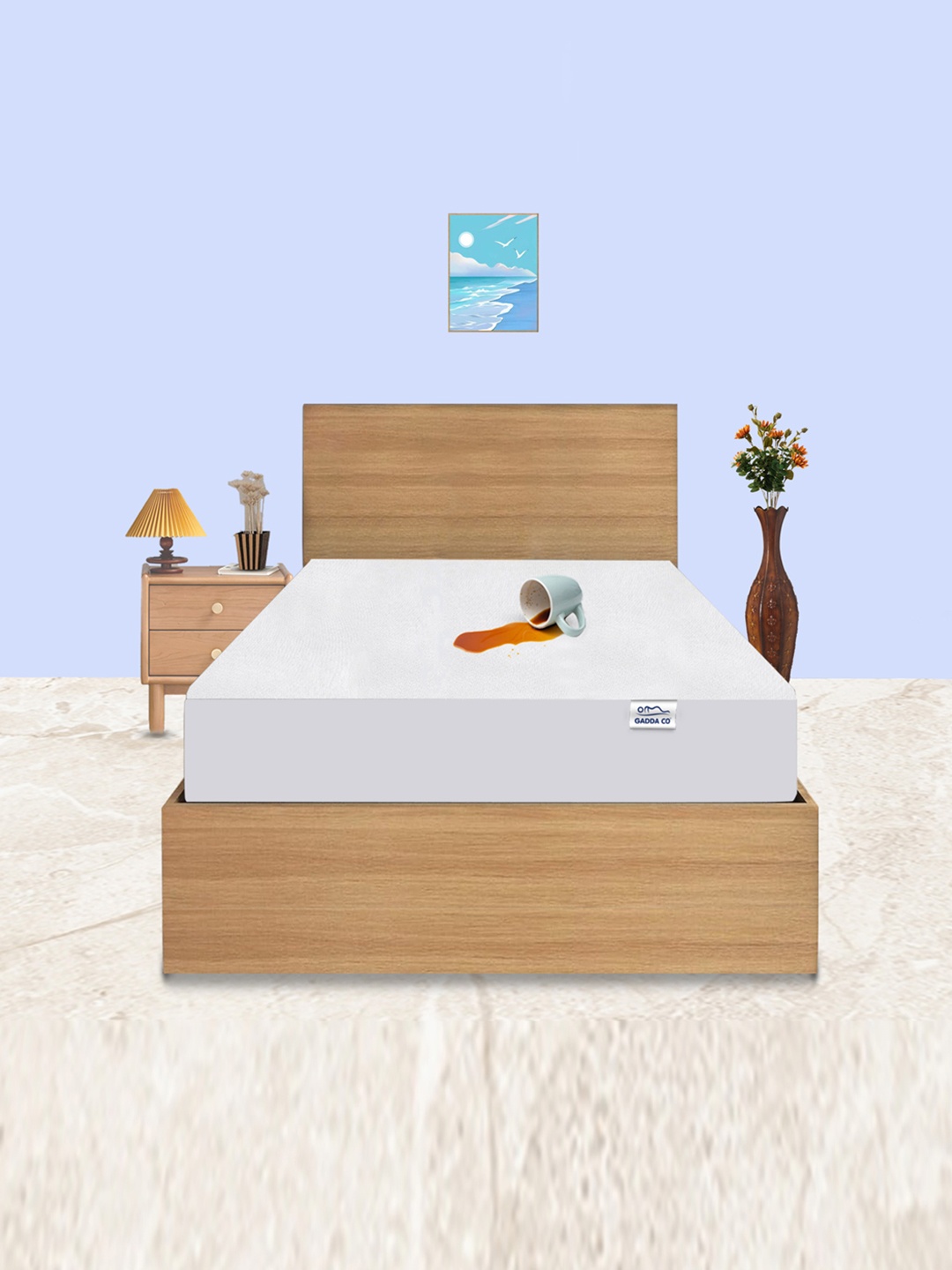 

GADDA CO White Single Bed 100% Waterproof Premium Polycotton Mattress Protector