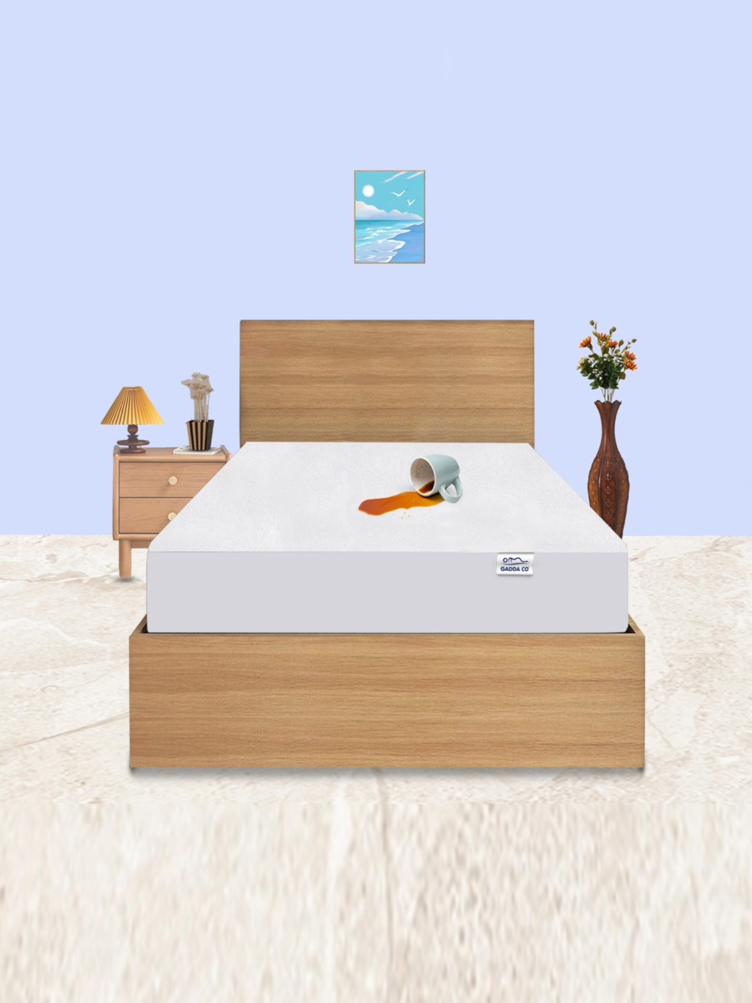 

GADDA CO White Single Bed 100% Waterproof Premium Polycotton Mattress Protector