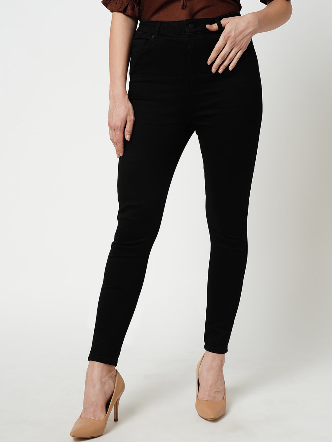 

ONLY Women Skinny Fit Clean Look Stretchable Jeans, Black