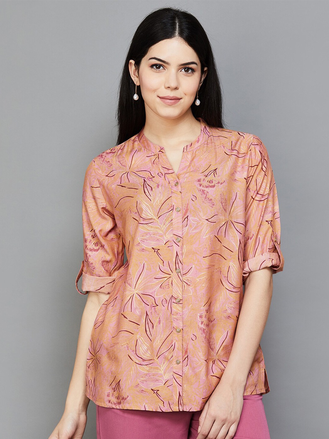 

Melange by Lifestyle Floral Printed Kurti, Peach