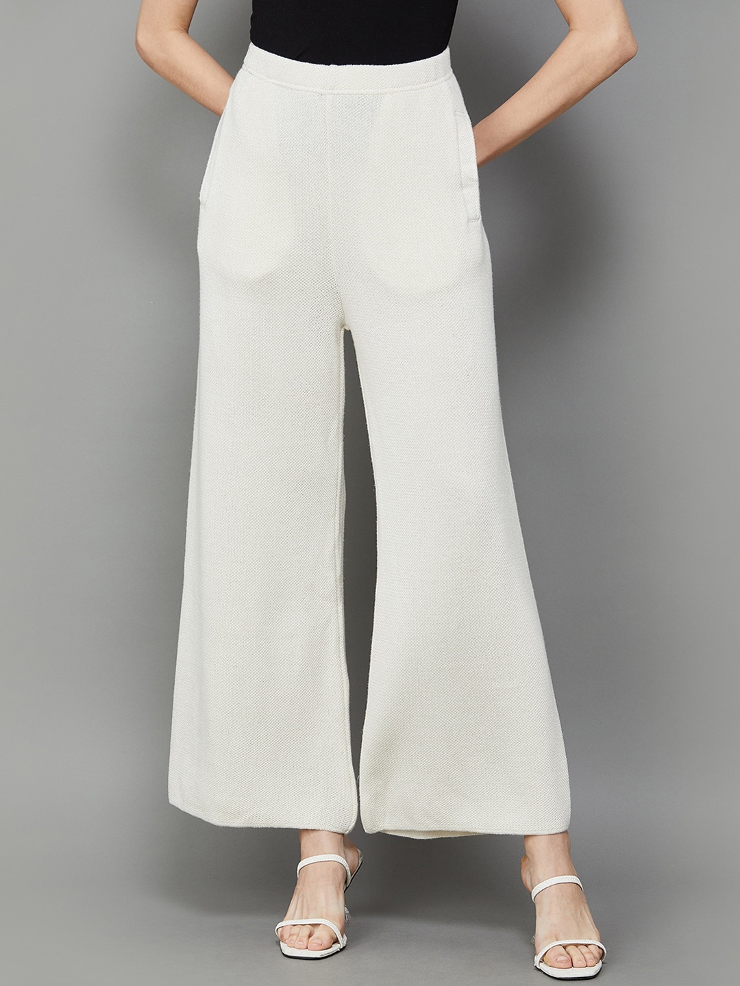 

Melange by Lifestyle Women Acrylic Parallel Trousers, Off white