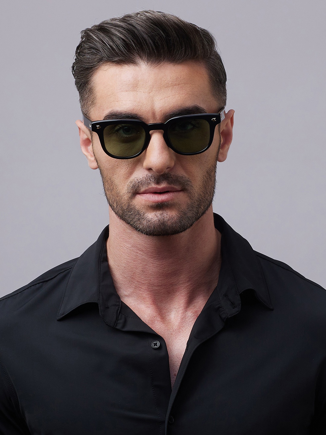

Shisen Fox OSAKA BLACK/CRYSTAL Unisex Sunglass 48, Green