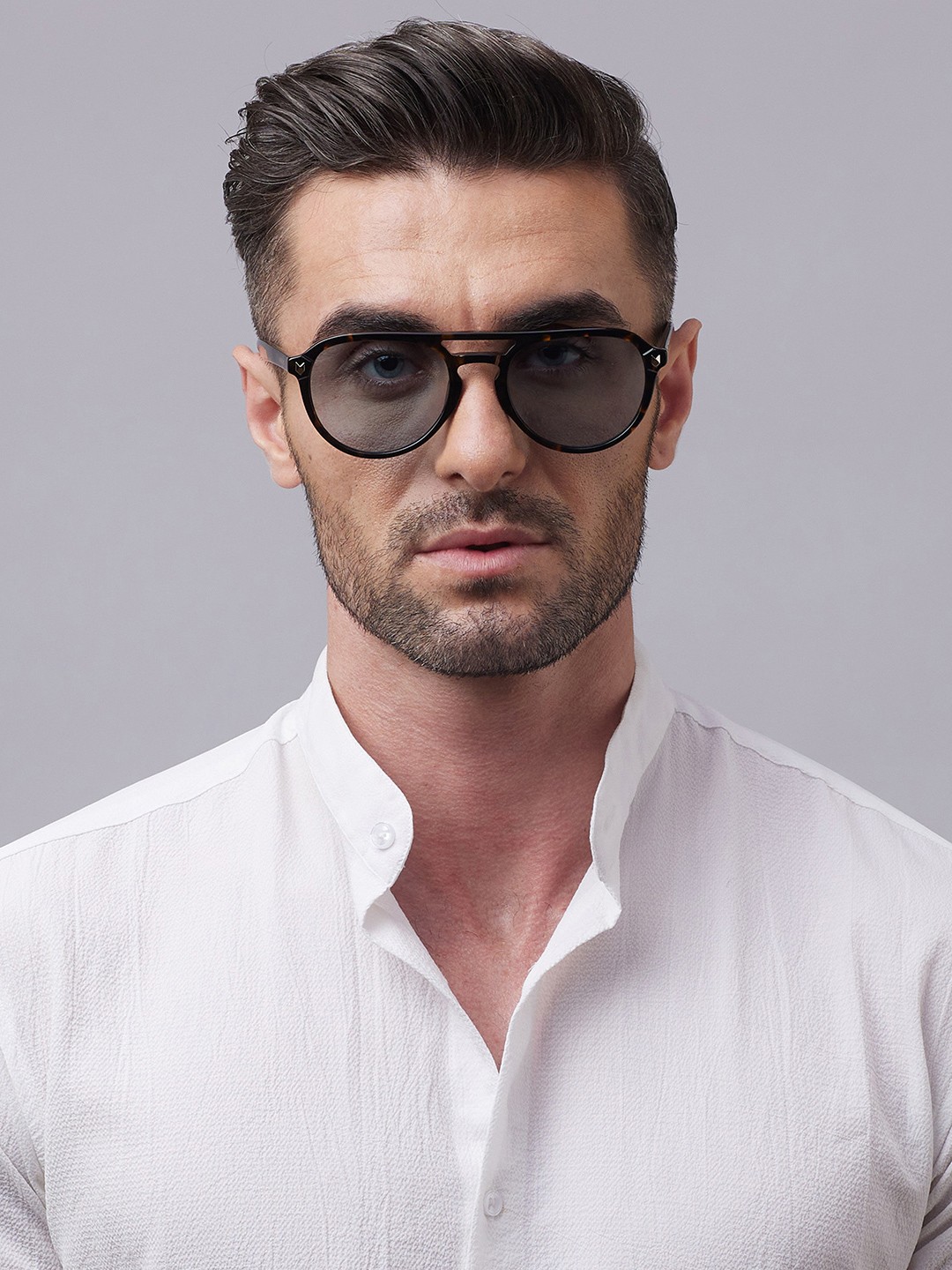 

Shisen Fox KAIZEN DARK HAVANA Unisex Sunglass 55 (, Blue
