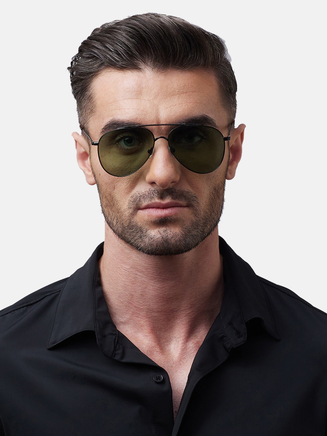 

Shisen Fox Unisex Aviator Sunglasses With UV Protected Lens, Green