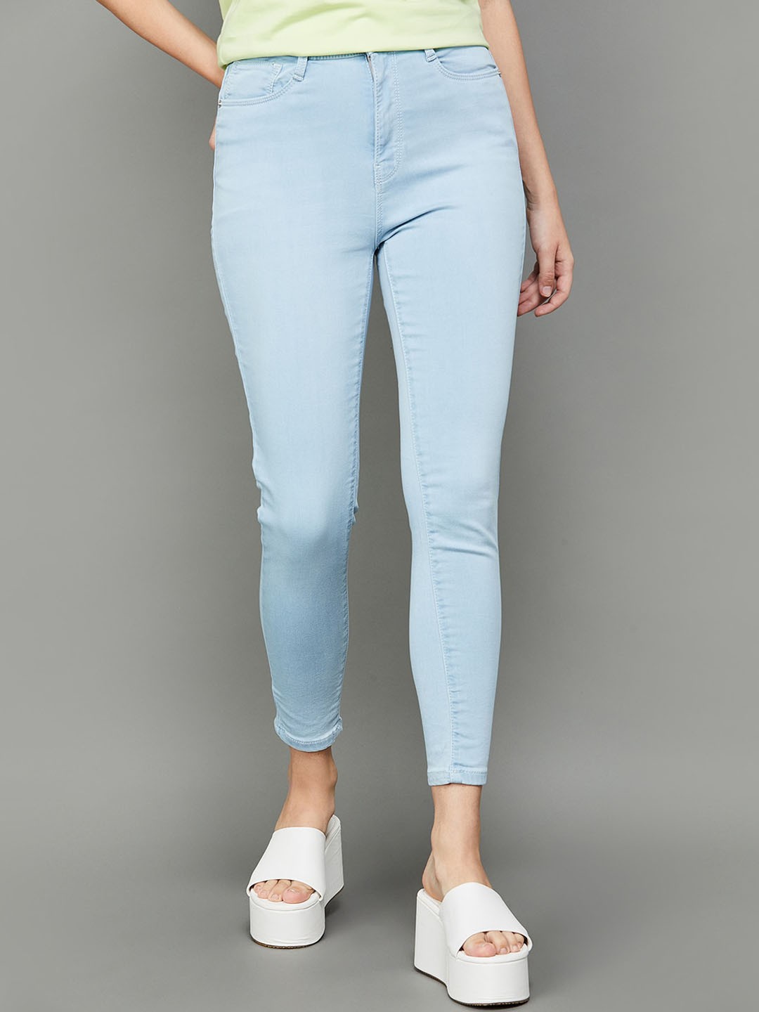 

Fame Forever by Lifestyle Women Cotton Skinny Fit Cropped Jeans, Blue