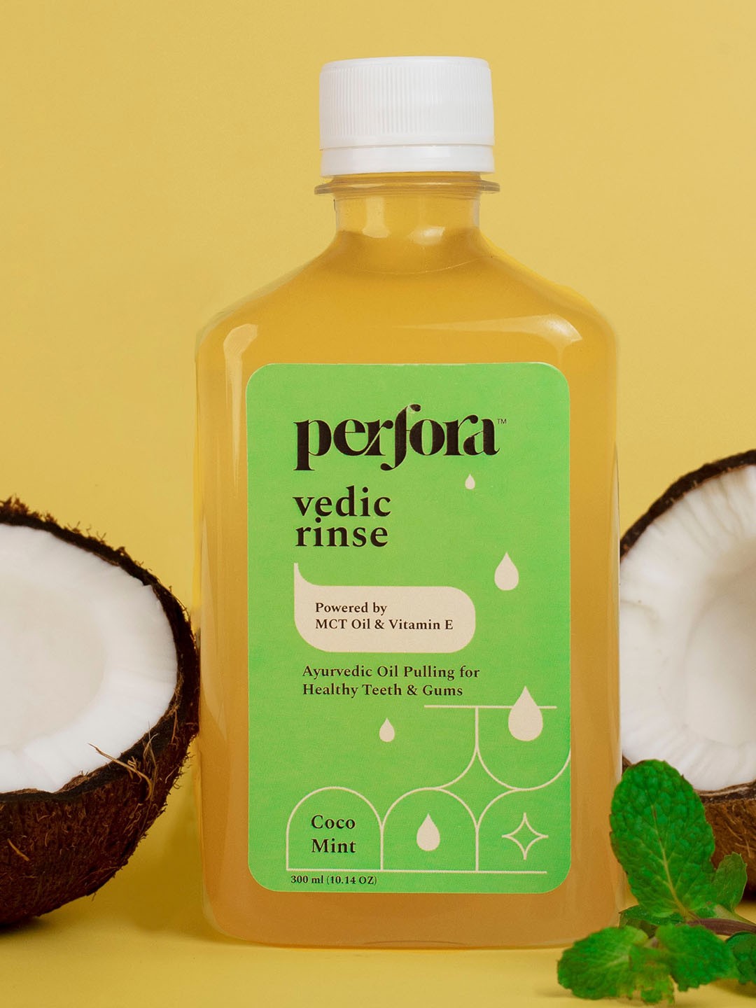 

Perfora Vedic Rinse Coco Mint Oil Pulling Mouthwash - 300 ml, Green