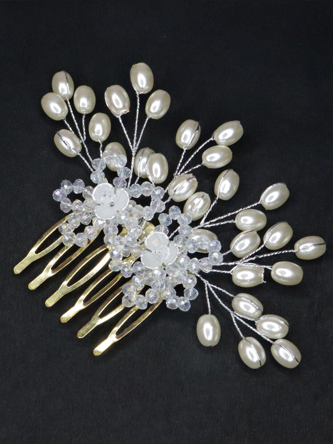 

FIMBUL Floral Embellished Lightweight & Durable Comb Pin, White