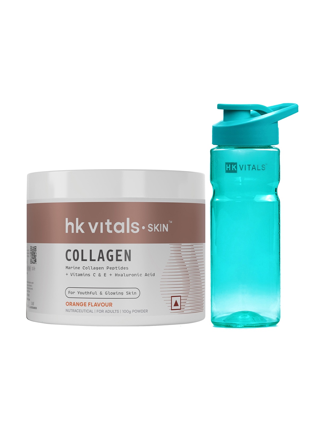 

HK VITALS Skin Radiance Collagen Powder Orange 100g & HK Vitals Sipper Teal 300ml