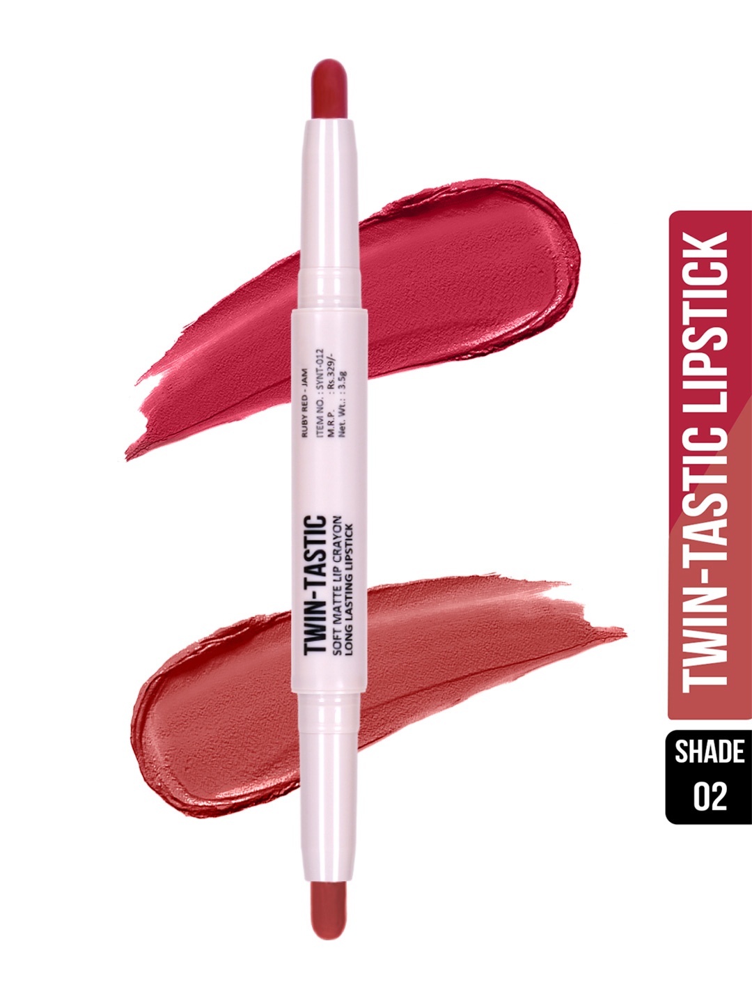 

SHRYOAN Twin-Tastic Soft Matte Lip Crayon 3.5g - SH02, Pink