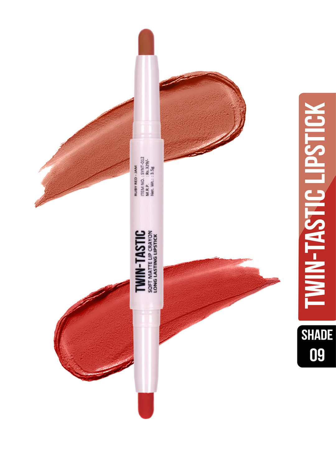 

SHRYOAN Twin-Tastic Soft Matte Lip Crayon 3.5g - SH09, Orange