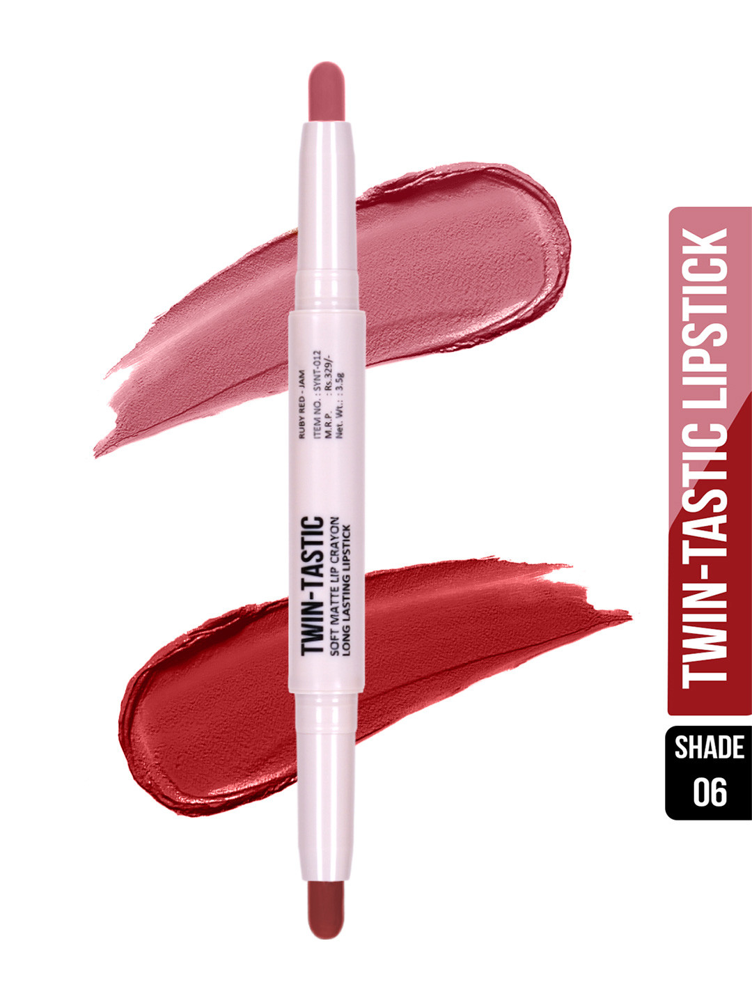 

SHRYOAN Twin-Tastic Soft Matte Lip Crayon 3.5g - SH06, Rose