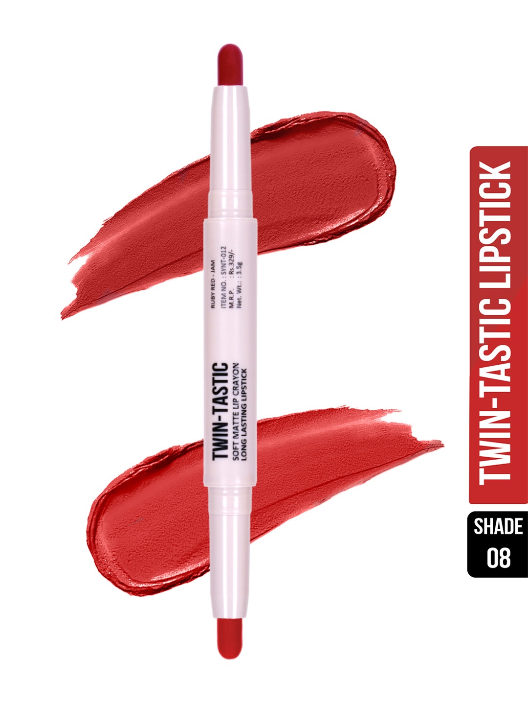 

SHRYOAN Twin-Tastic Soft Matte Lip Crayon 3.5g - SH08, Red