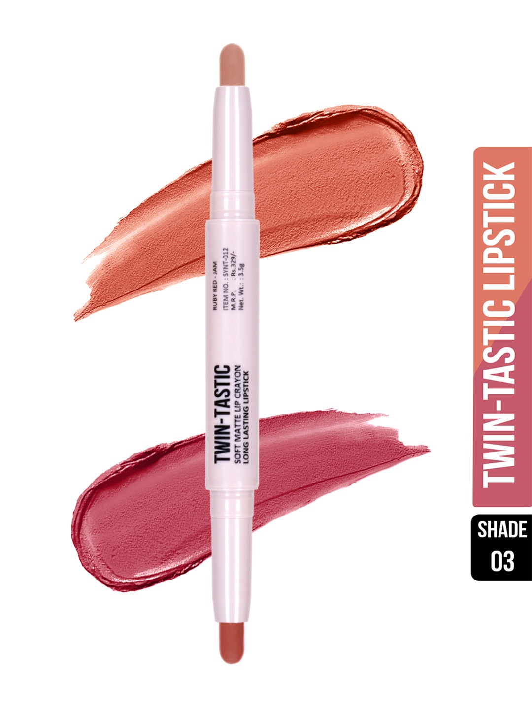 

SHRYOAN Twin-Tastic Soft Matte Lip Crayon 3.5g - 03, Nude