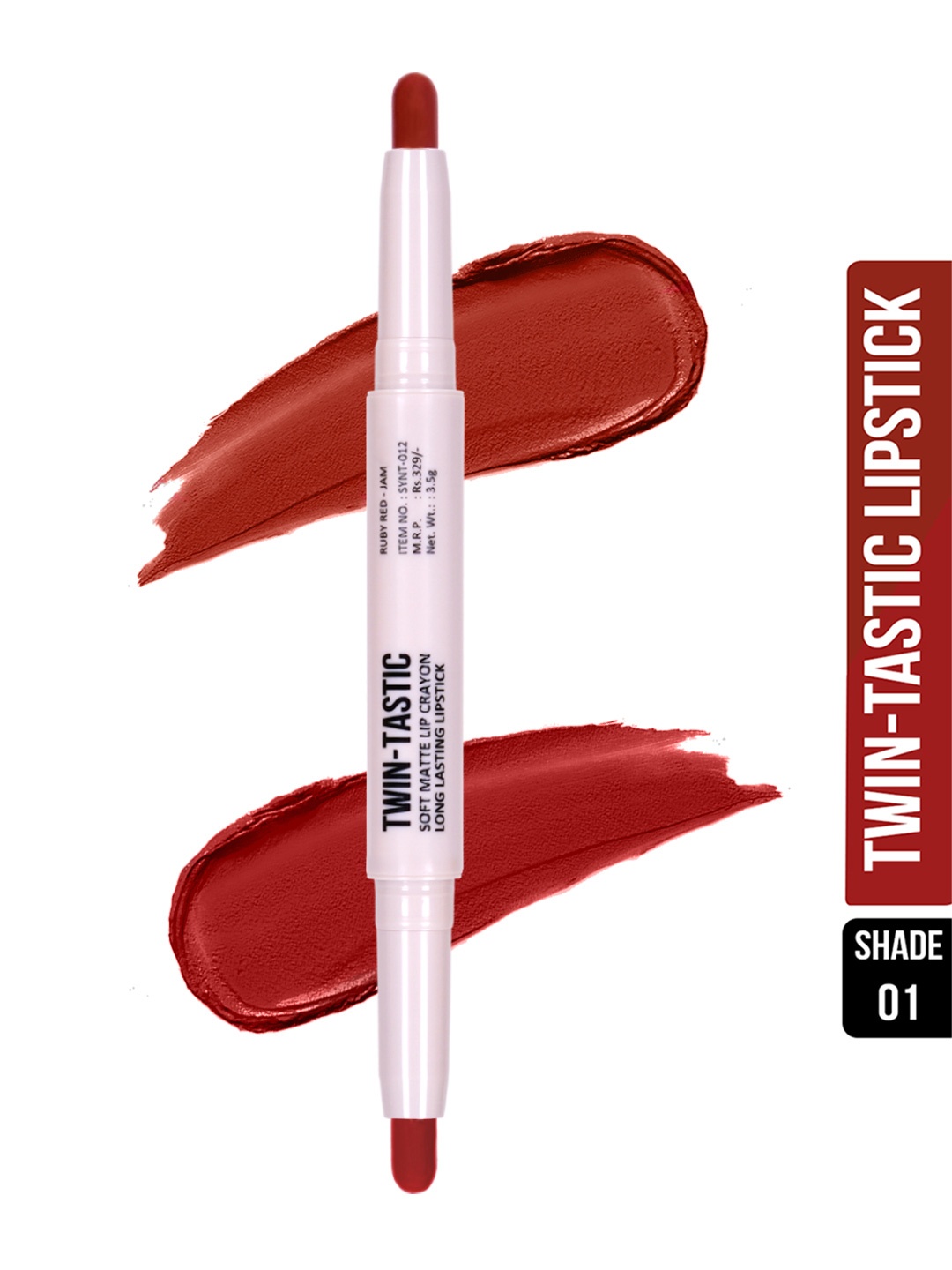 

SHRYOAN Twin-Tastic Soft Matte Lip Crayon 3.5g - 01, Pink