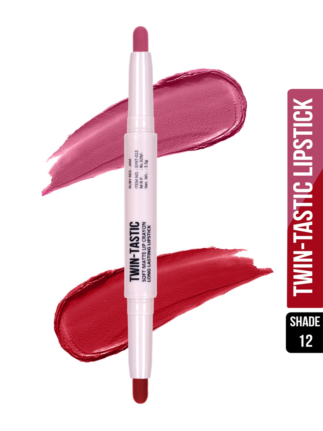 

SHRYOAN Twin-Tastic Soft Matte Lip Crayon 3.5g - 12, Pink