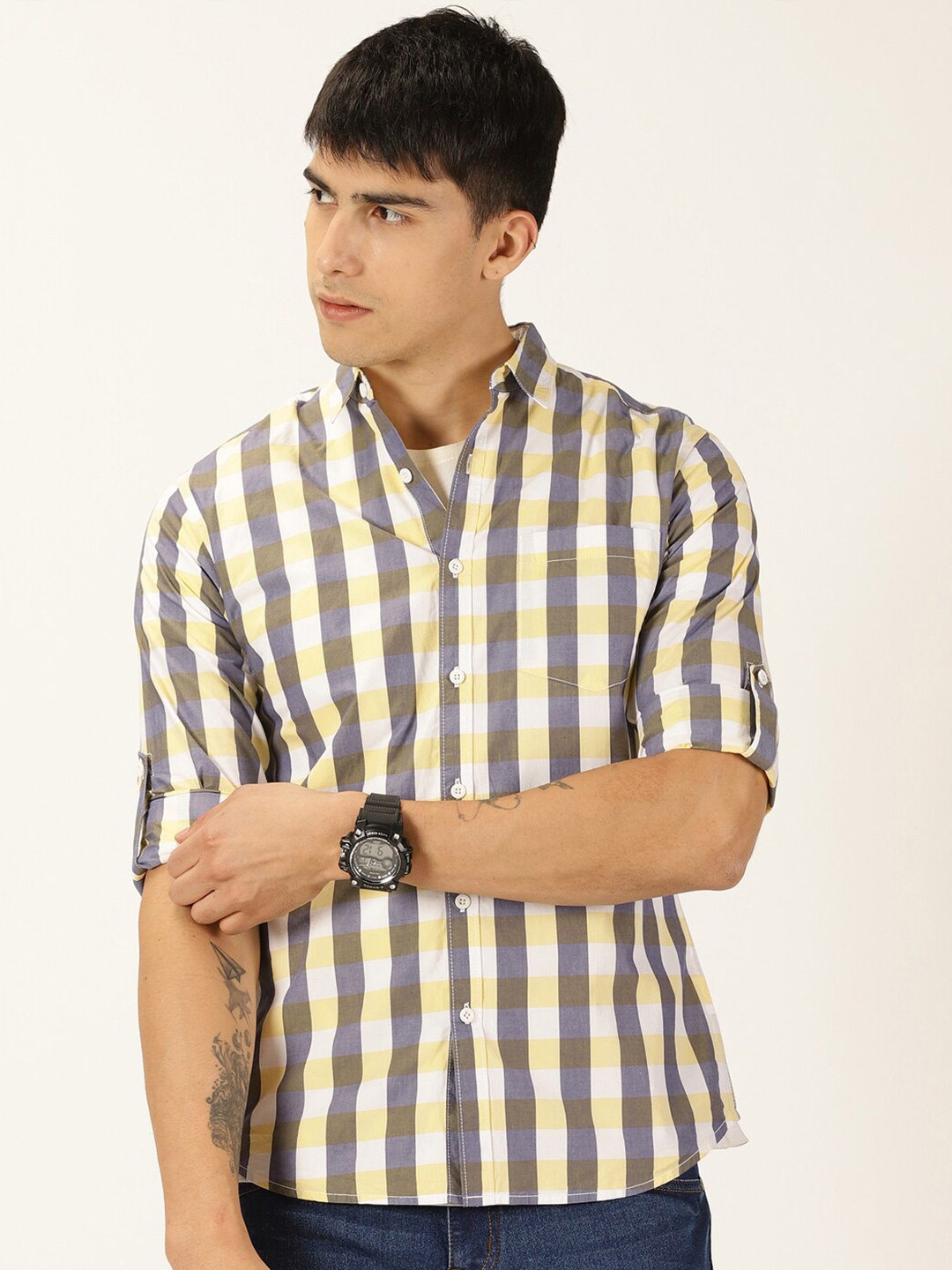 

Moda Rapido Classic Slim Fit Gingham Checked Casual Shirt, Multi