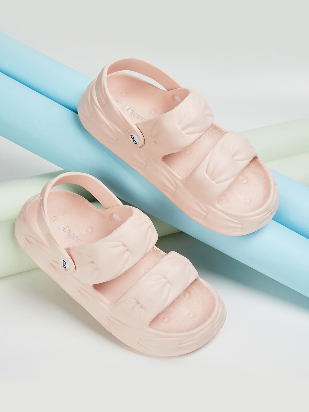 

Ginger by Lifestyle Women Self Design Slip-On Flip Flops, Pink