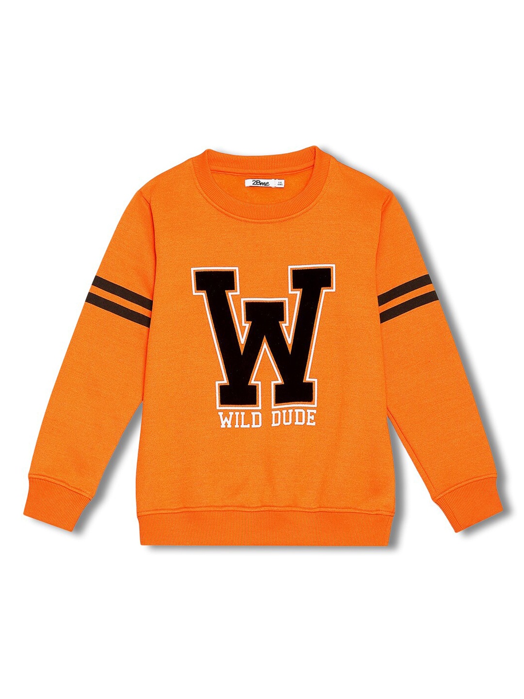 

2Bme Boys Typography Printed Long Sleeves Pullover Sweatshirt, Orange