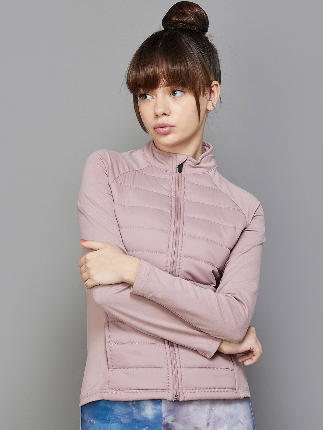 

Kappa Mock Collar Padded Jacket, Pink
