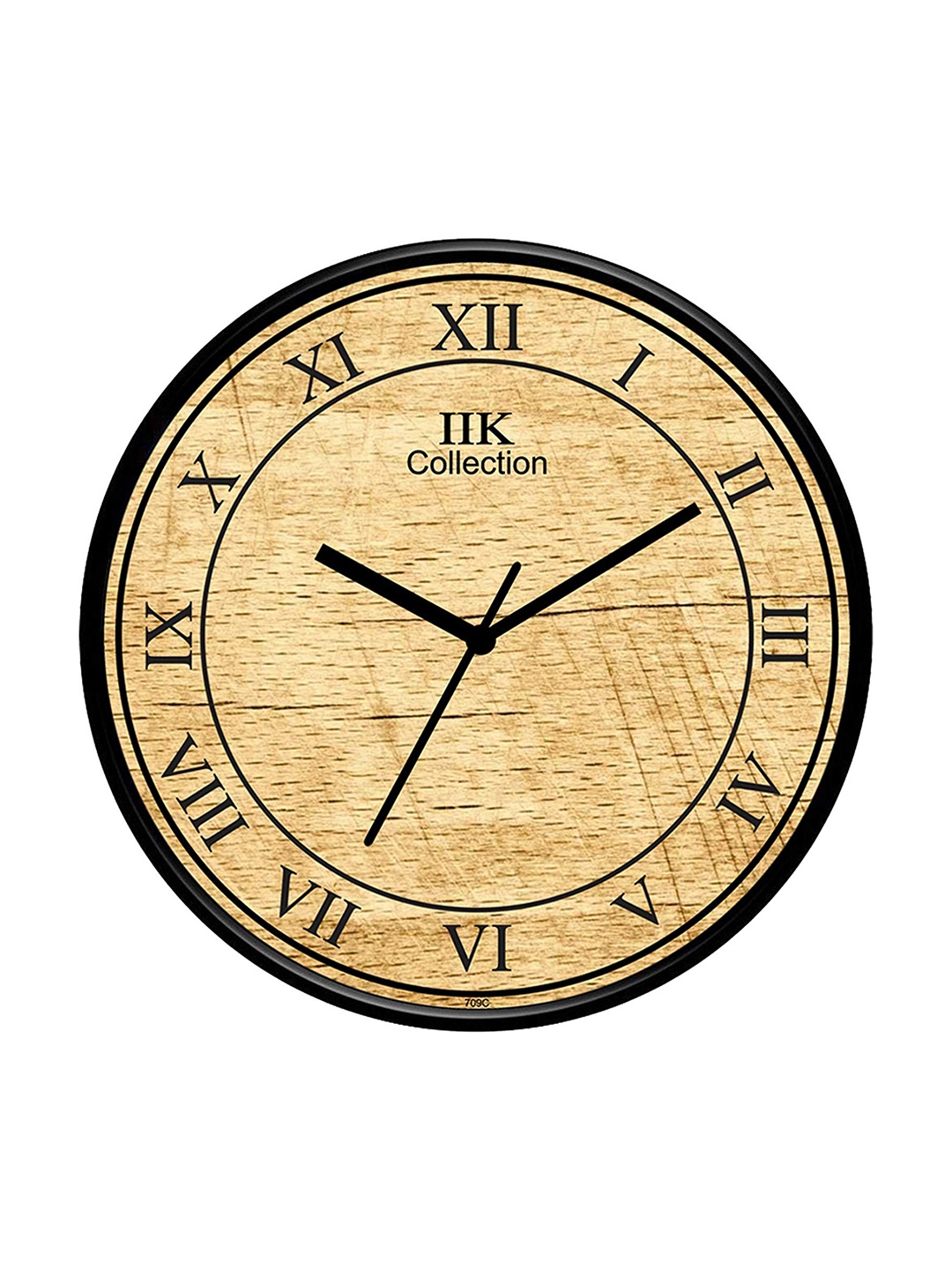 

IIK COLLECTION Black Printed Contemporary Round Wall Clock