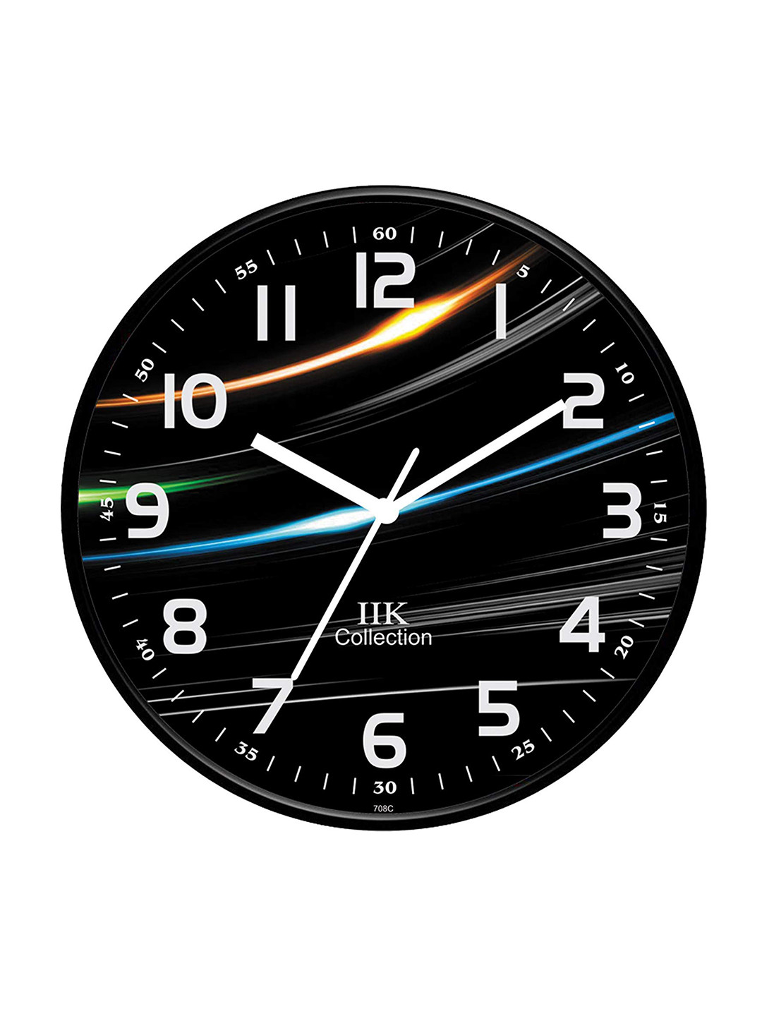 

IIK COLLECTION Black & White Printed Round Contemporary Wall Clock