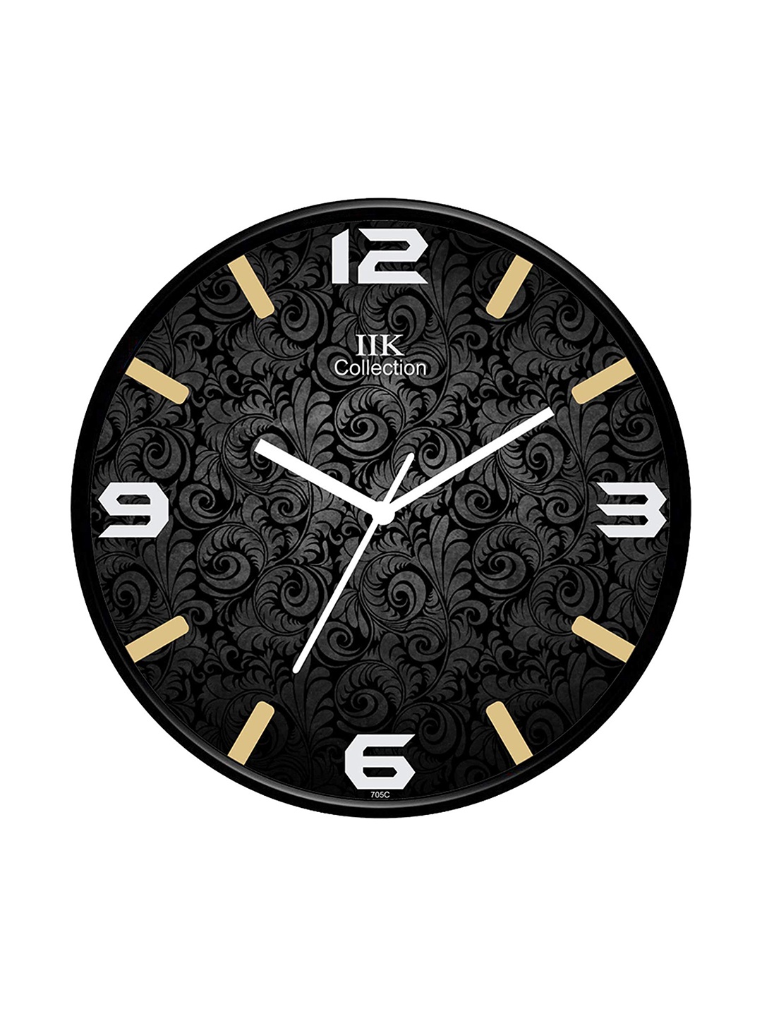 

IIK COLLECTION Black & White Printed Round Contemporary Wall Clock