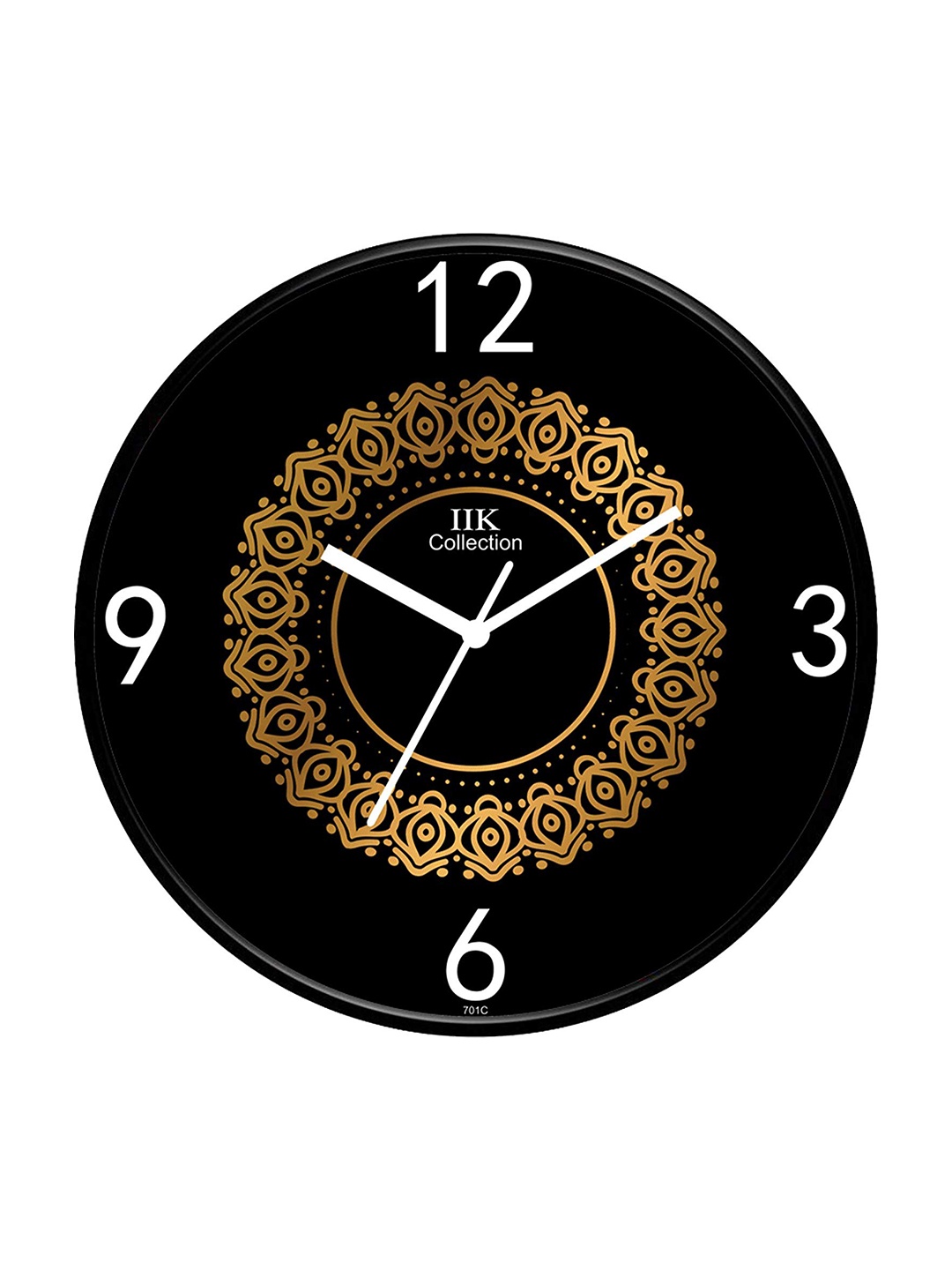 

IIK COLLECTION Black & White Printed Round Contemporary Wall Clock