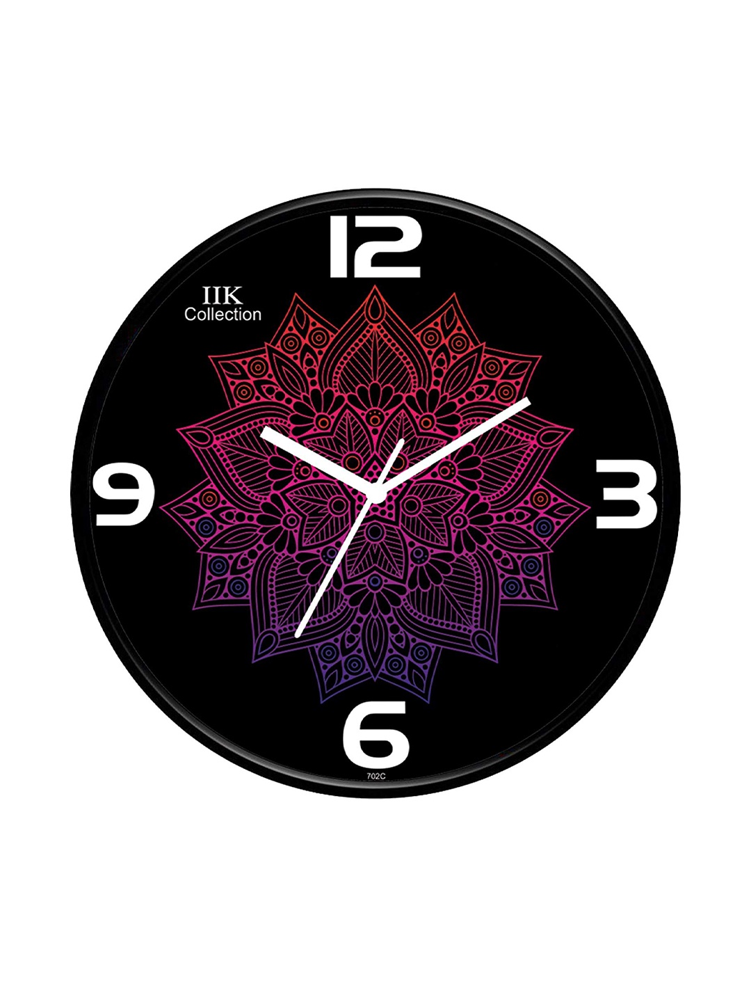 

IIK COLLECTION Black & White Printed Round Contemporary Wall Clock