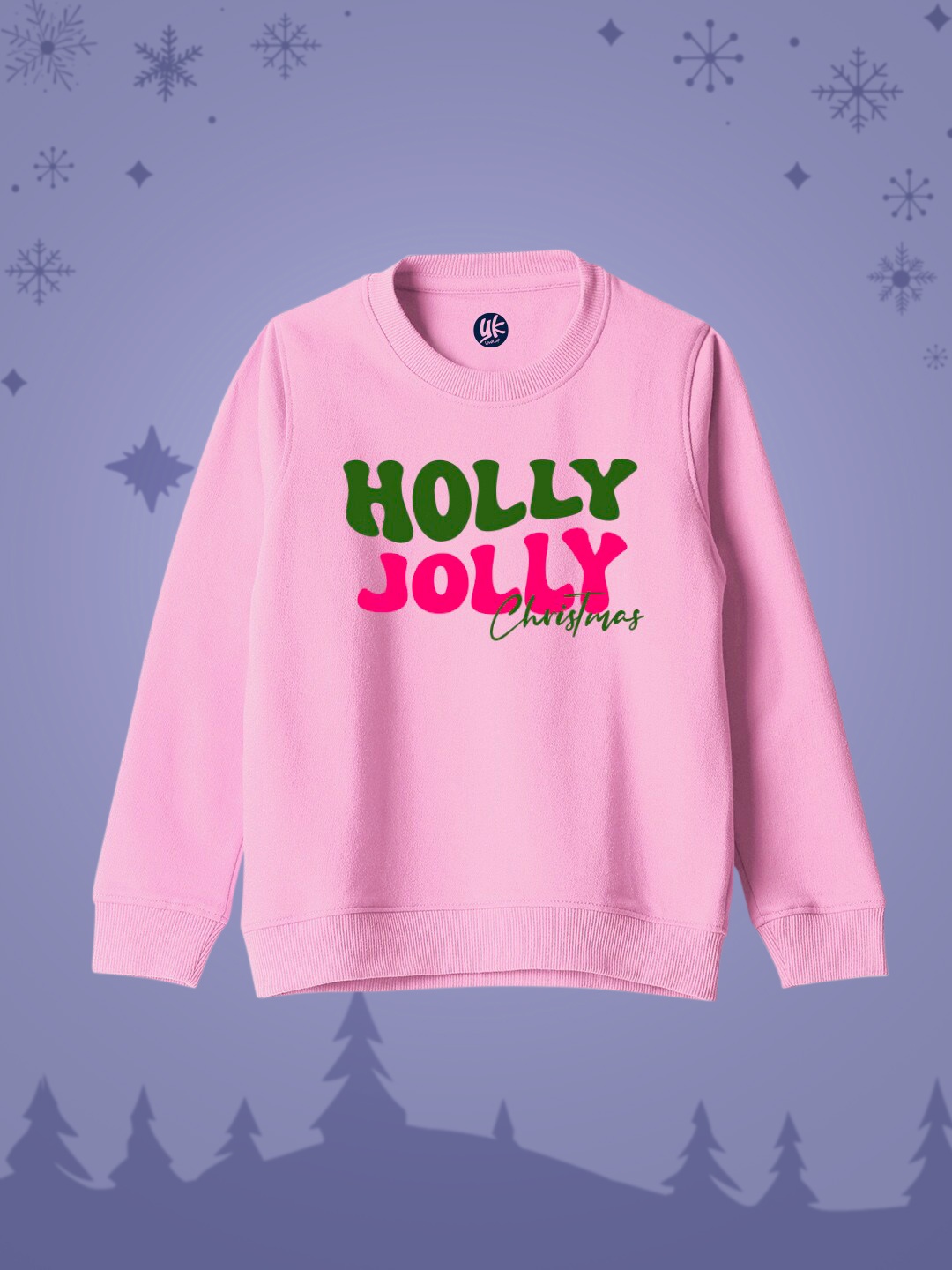 

YK Kids Typography Printed Pullover Sweatshirt, Pink