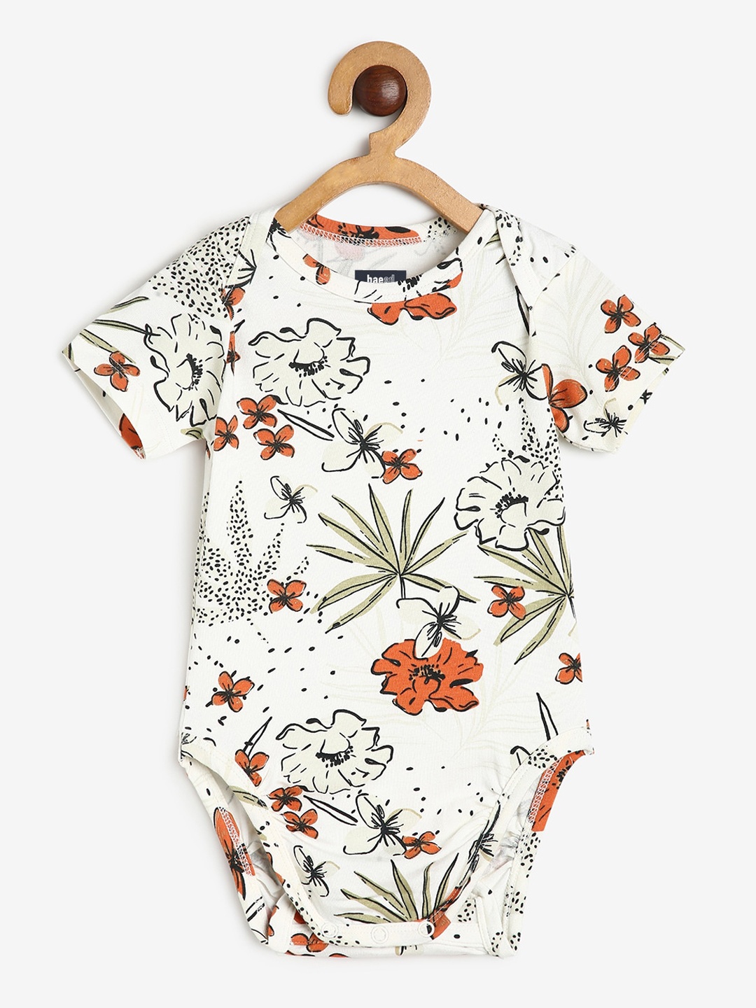 

BAESD Infants Floral Printed Short Sleeves Bodysuit, White