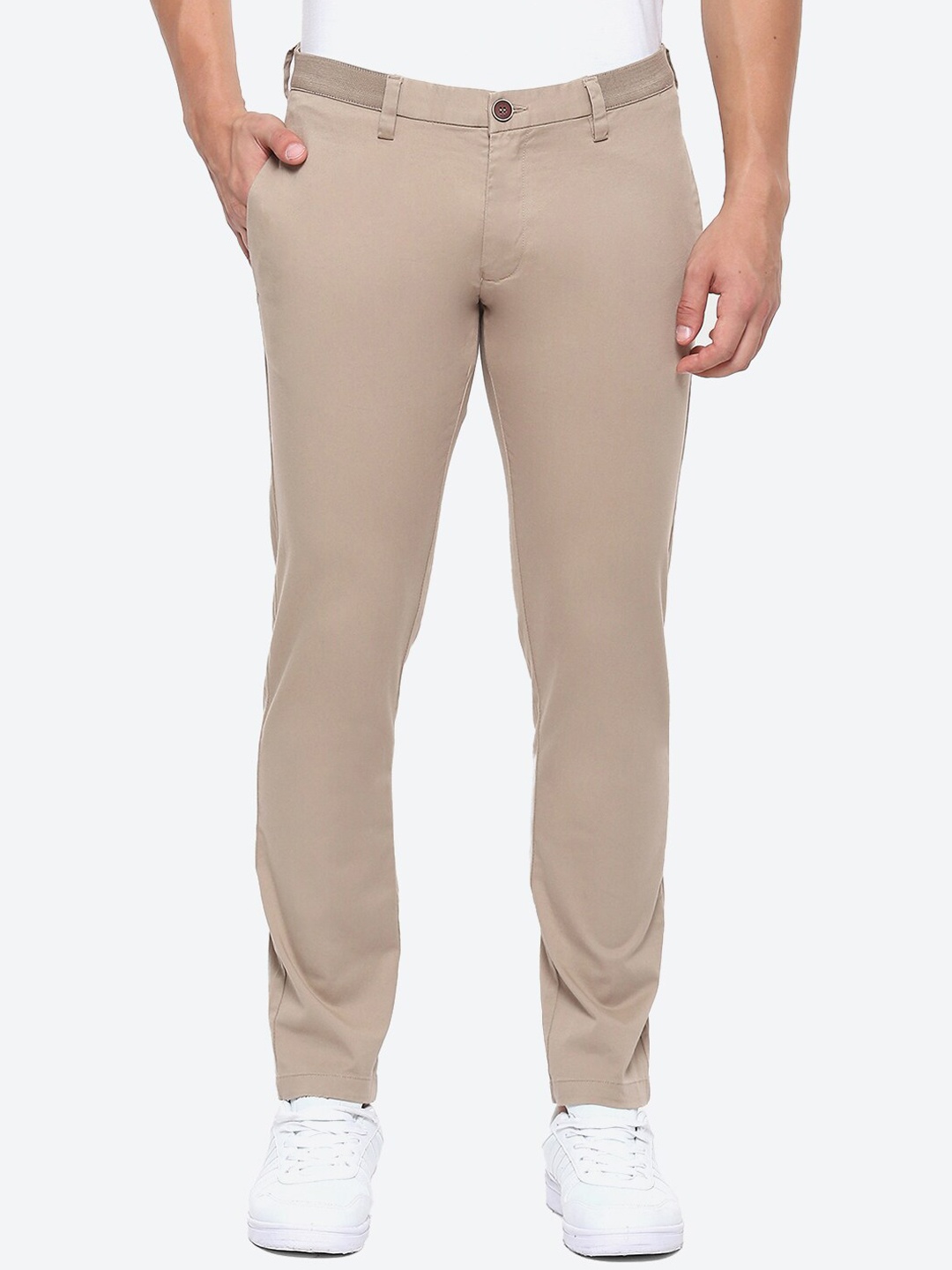 

2Bme Men Slim Fit Cotton Regular Trousers, Brown