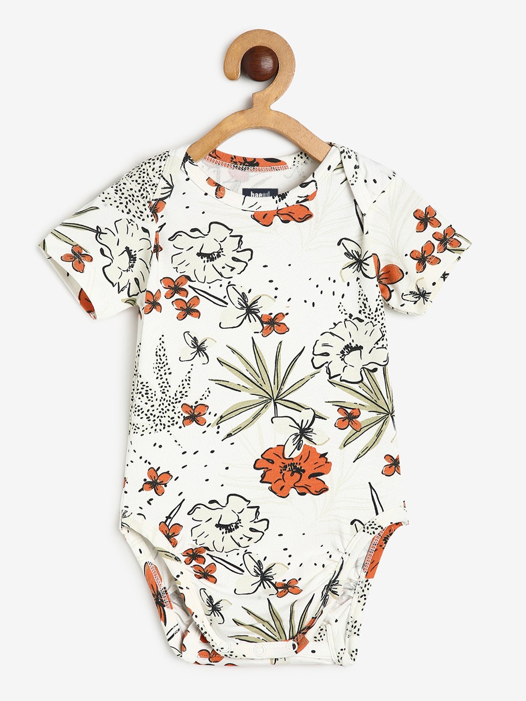 

BAESD Infants Floral Printed Short Sleeves Bodysuit, Off white