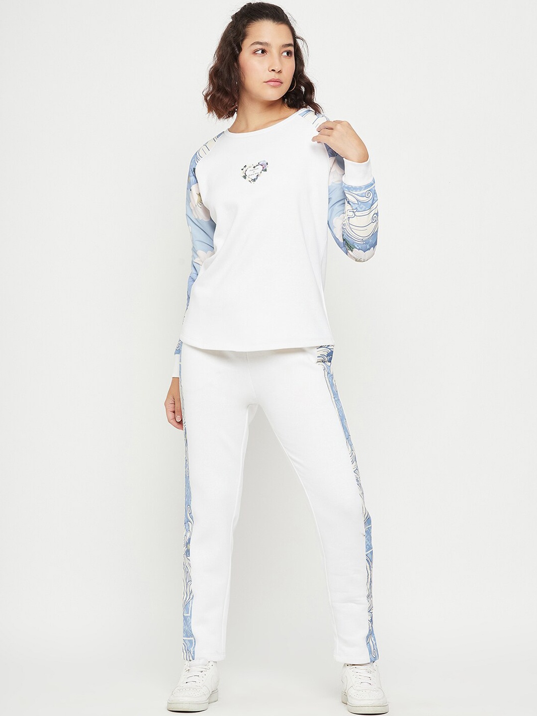 

EDRIO Floral Printed Tracksuit, White